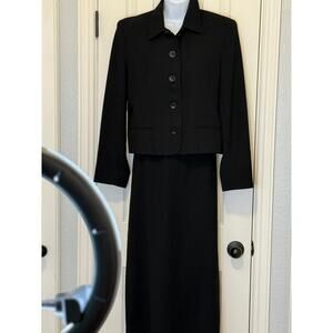 Limited 100% Wool Suit Black Size 10 Minimalist Classic Power Look